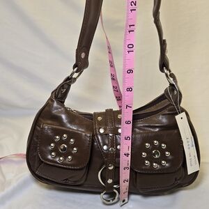Vegan Leather Studded Shoulder Bag